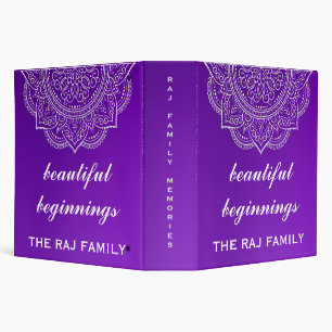 Purple Beautiful beginnings keepsake photo album 3 Ring Binder
