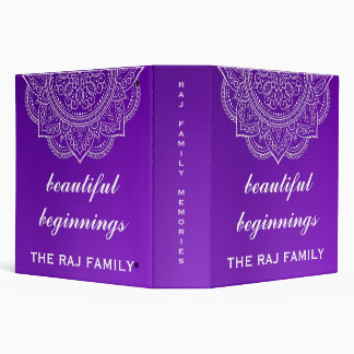 Purple Beautiful beginnings keepsake photo album 3 Ring Binder
