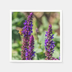 Purple Beauty and The Bee Napkins