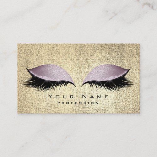 Purple Beauty Gold Lashes Makeup Eyes Glitter Business Card