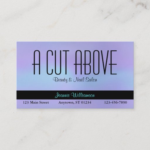 Customizable Purple Beauty Salon Business Card