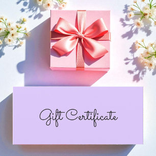 Purple Beauty Simple Business Gift Certificate
