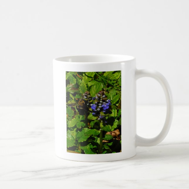 Purple Bee Balm and Bumble Bee Coffee Mug (Right)