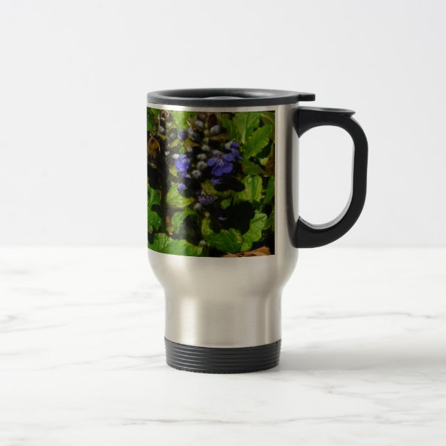 Purple Bee Balm and Bumble Bee Travel Mug (Right)