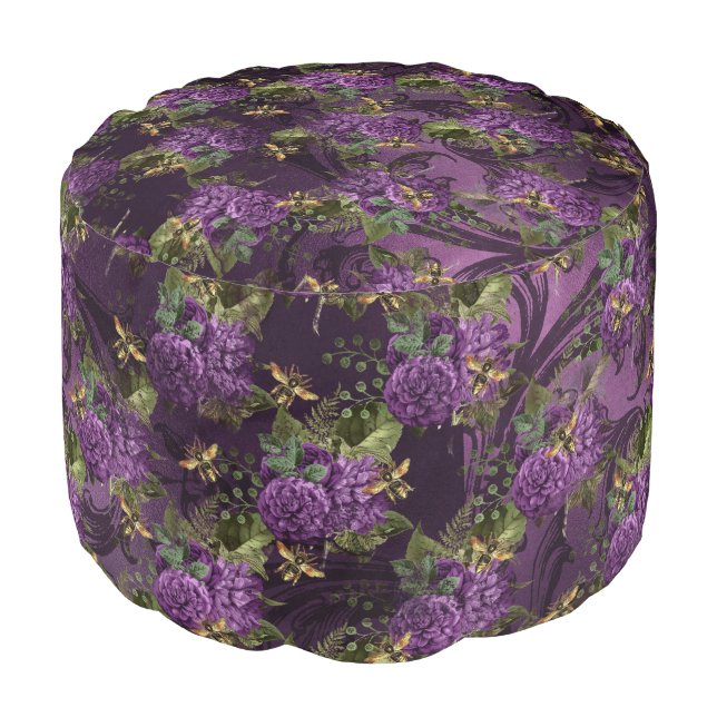 Purple Bee Series Design 14  Pouf (Angled Front)