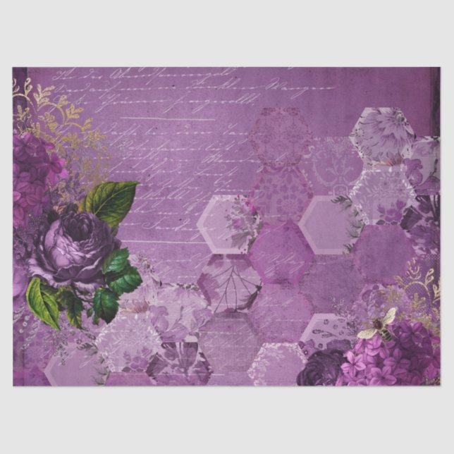 Purple Bee Series Design 3 Tissue Paper (Front)