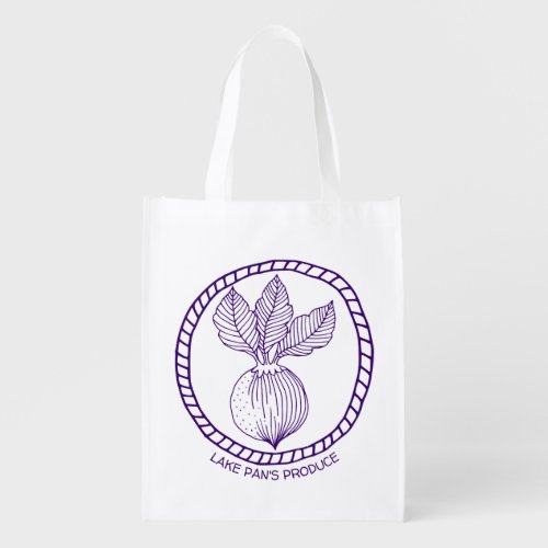 Purple Beet Vegetable Illustration Reusable Grocery Bag