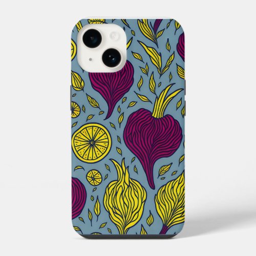 Purple Beetroot Pattern iPhone 14 Cases