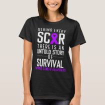 Purple Behind Every Scar Thyroid Cancer Awareness T-Shirt