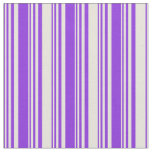 [ Thumbnail: Purple & Beige Colored Stripes/Lines Pattern Fabric ]