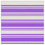 [ Thumbnail: Purple & Beige Lines Fabric ]