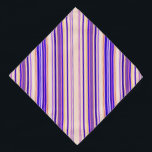 Purple beige Stripes Elegant and Cool Psychedelic Bandana<br><div class="desc">Abstract striped design with vintage girl shades of colors. Main colors of this elegant pattern : Purple,  beige with a pinch of yellow and red !</div>