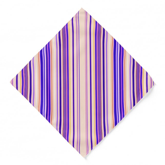 Purple beige Stripes Elegant and Cool Psychedelic Bandana (Front)
