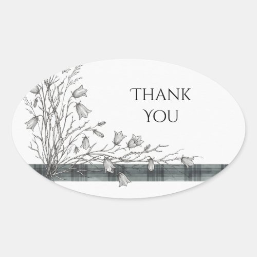 Purple Bellflower Scottish Tartan Wedding Sticker