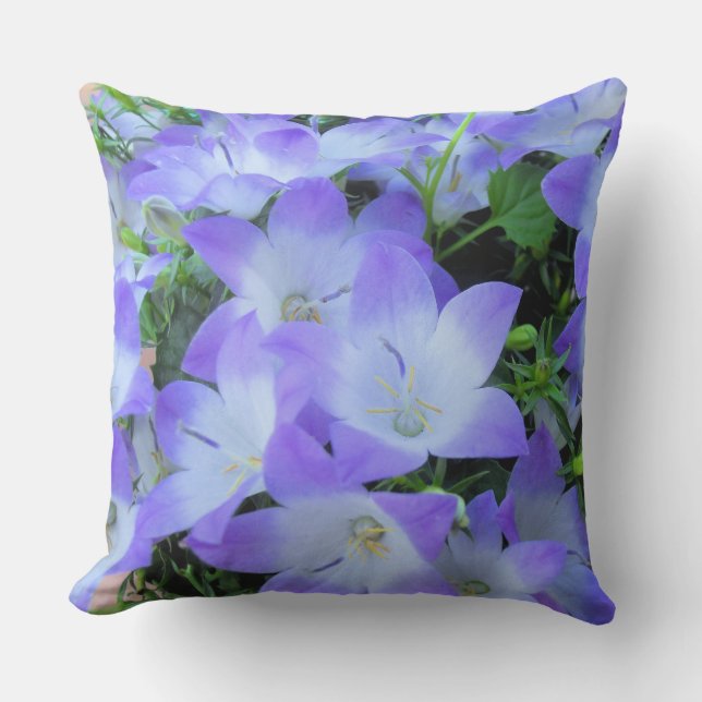 Purple Bellflowers Photograph Outdoor Pillow (Front)