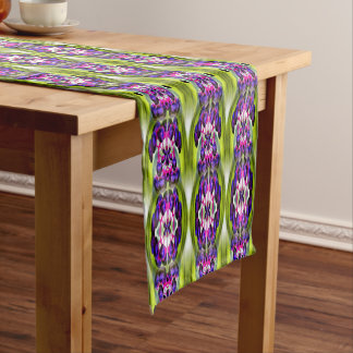 Purple Berries Abstract Nature Short Table Runner