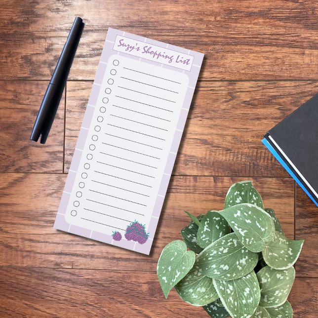 Purple Berries Personalized Grocery List Notepad (Creator Uploaded)