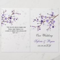 purple berries winter bi fold Wedding program