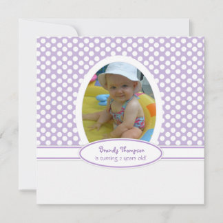 Purple Berry and White Polka Dot Party Invitation