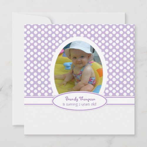 Purple Berry and White Polka Dot Party Invitation