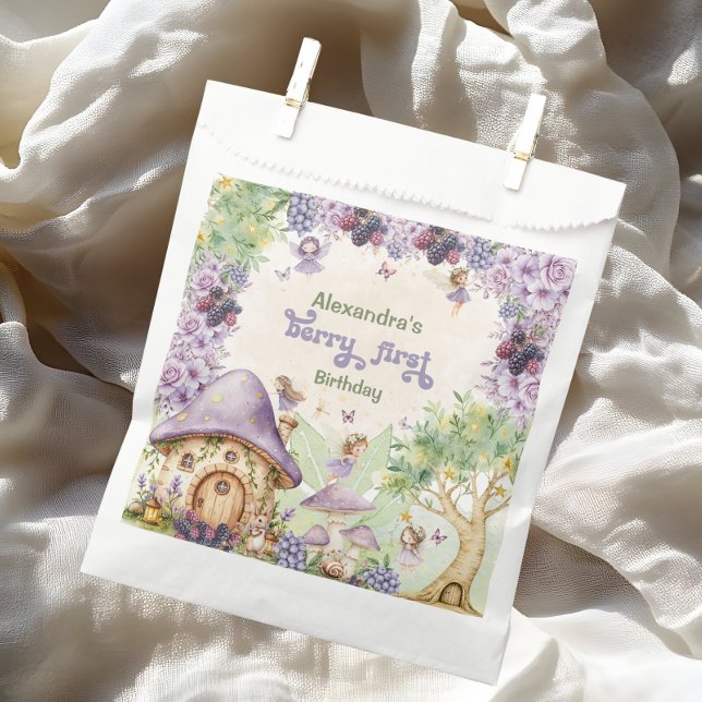 Purple Berry First Fairy First Birthday Favor Bag (Creator Uploaded)