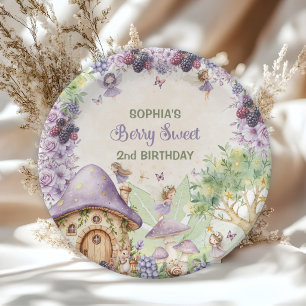 Purple Berry Sweet 2nd Birthday Party Paper Plates