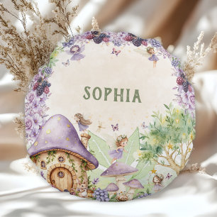 Purple Berry Sweet 2nd Birthday Party Round Pillow
