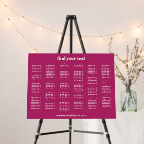 Purple Berry Wedding Seating Chart Alphabetical Foam Board