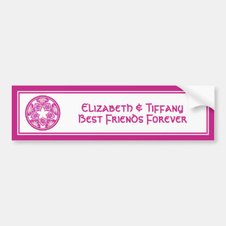 Purple Best Friends Floral Tiles Bumper Sticker
