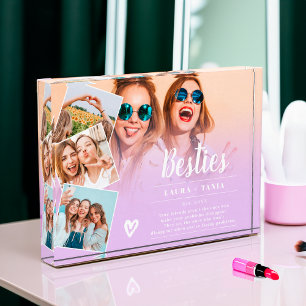 Purple best friends script 4 photos collage grid