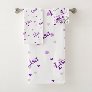 Purple Best Mom Ever - Bath Towel Set
