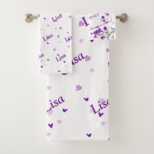 Purple Best Mom Ever - Bath Towel Set (Insitu)