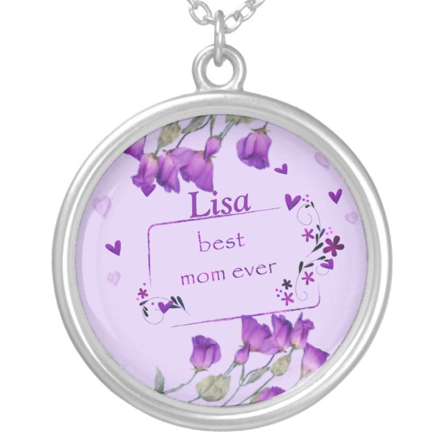 Purple Best Mom Ever - Necklace (Front)