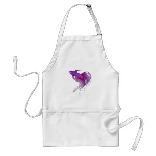 Purple Betta Fish Watercolor Adult Apron