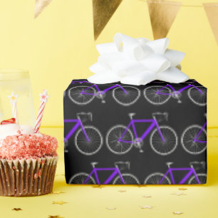 purple bicycle on black wrapping paper