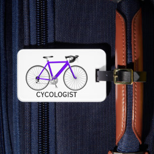 Purple Bicycle On White Luggage Tag