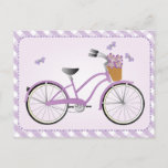 Purple Bicycle with Dots Postcard