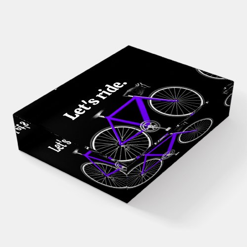 Purple Bicycle With Motivational Quote Paperweight