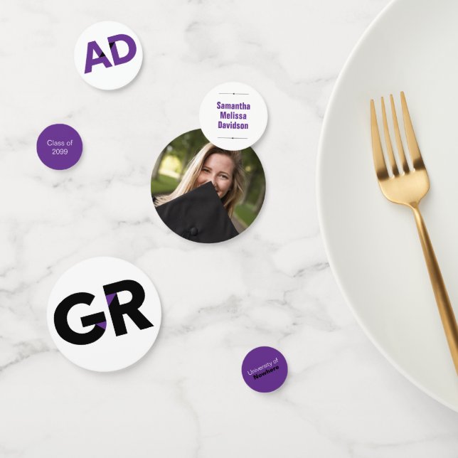 Purple Big Bold Angle-Cut Letters Graduation Confetti (Group)