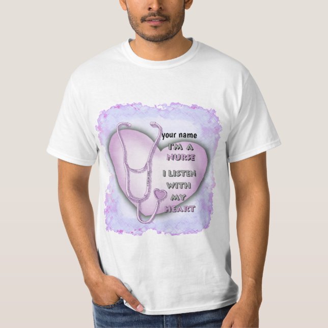 Purple big heart nurse  T-Shirt (Front)