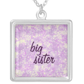 Purple Big Sister Silver Plated Necklace