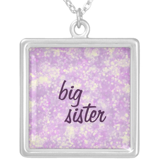 Purple Big Sister Silver Plated Necklace (Front)