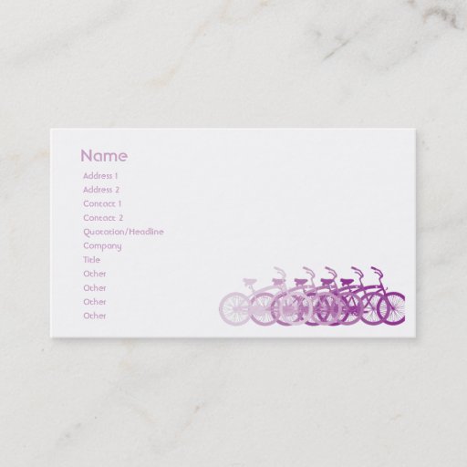 Customizable Purple Bike - Chubby Business Card