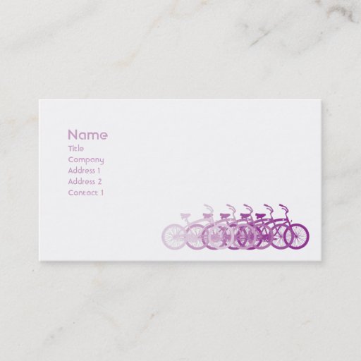 Customizable Purple Bike - Classic Business Card Template