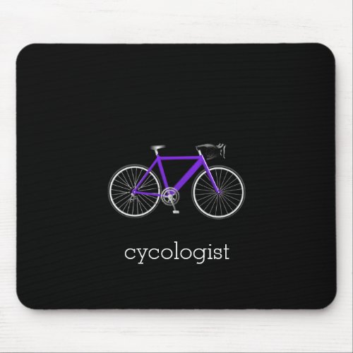 purple bike cycologist mouse pad