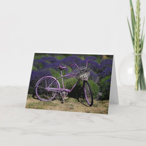Purple Bike  Lavender Fields Card
