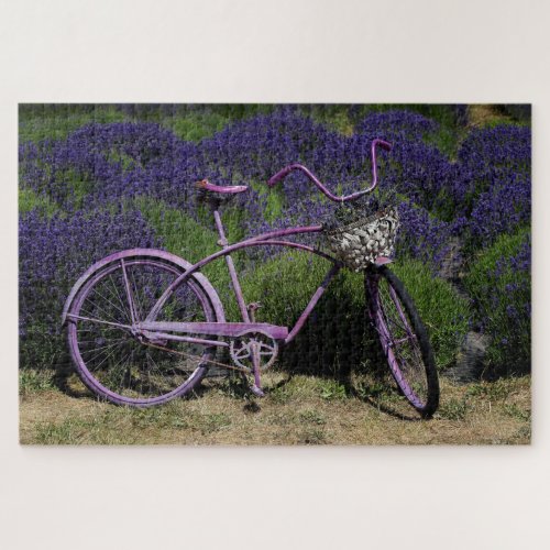 Purple Bike  Lavender Fields Jigsaw Puzzle