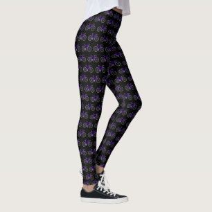 Purple Bikes On Black Leggings