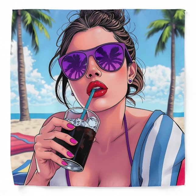 Purple Bikini, Sunglasses and Bandana Woman  (Front)