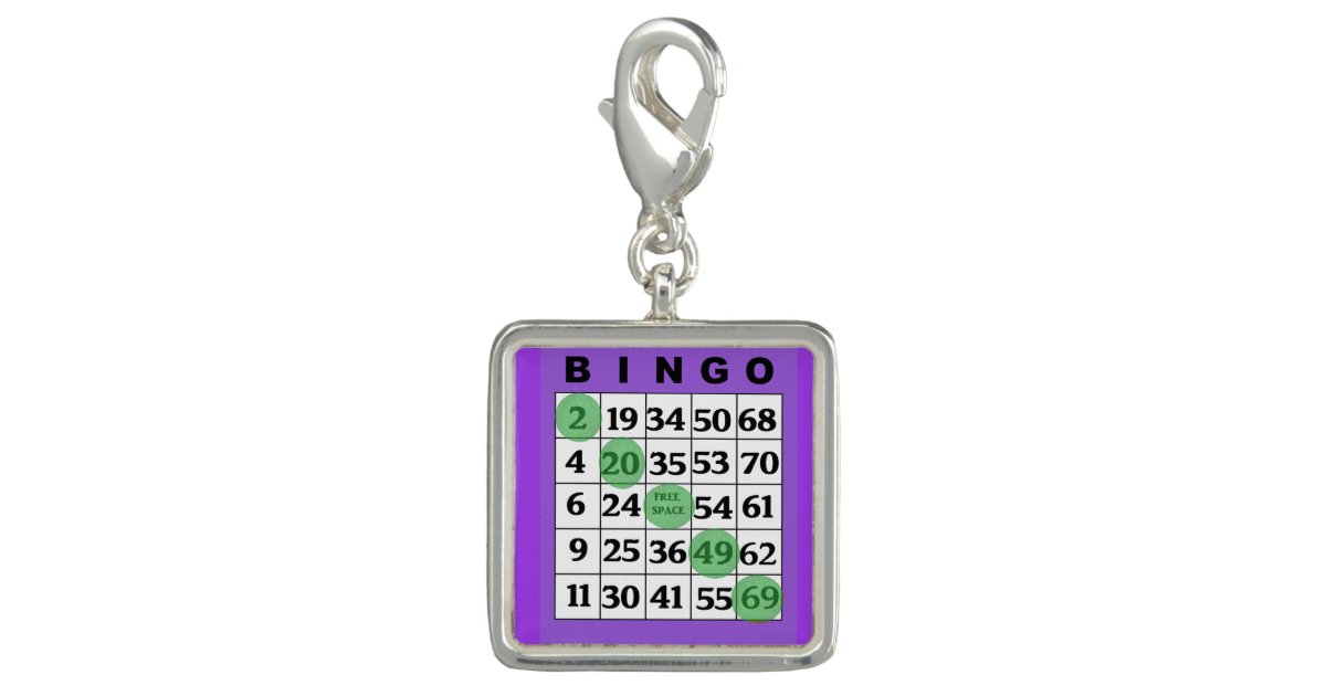Purple BINGO Card Lucky Charm | Zazzle